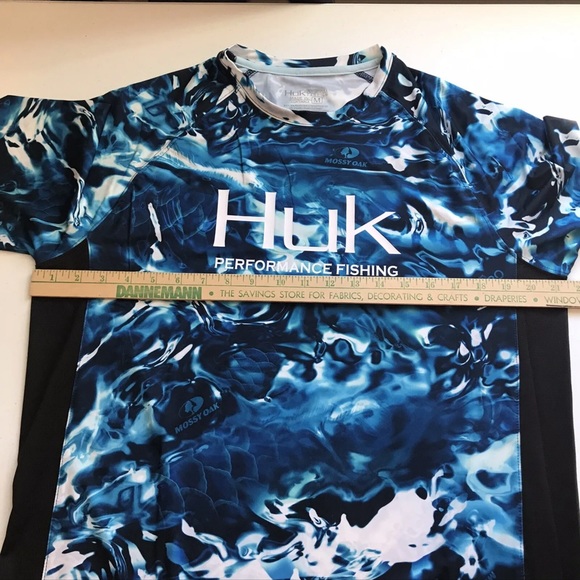 HUK Performance Fishing Gear Mossy Oak Pursuit Camo Medium Long Sleeve Shirt $40 - Picture 4 of 9